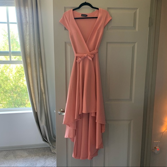 ShowPo Chasing Forever high-low Wrap Maxi Dress in Blush, Size 8 - Picture 3 of 11